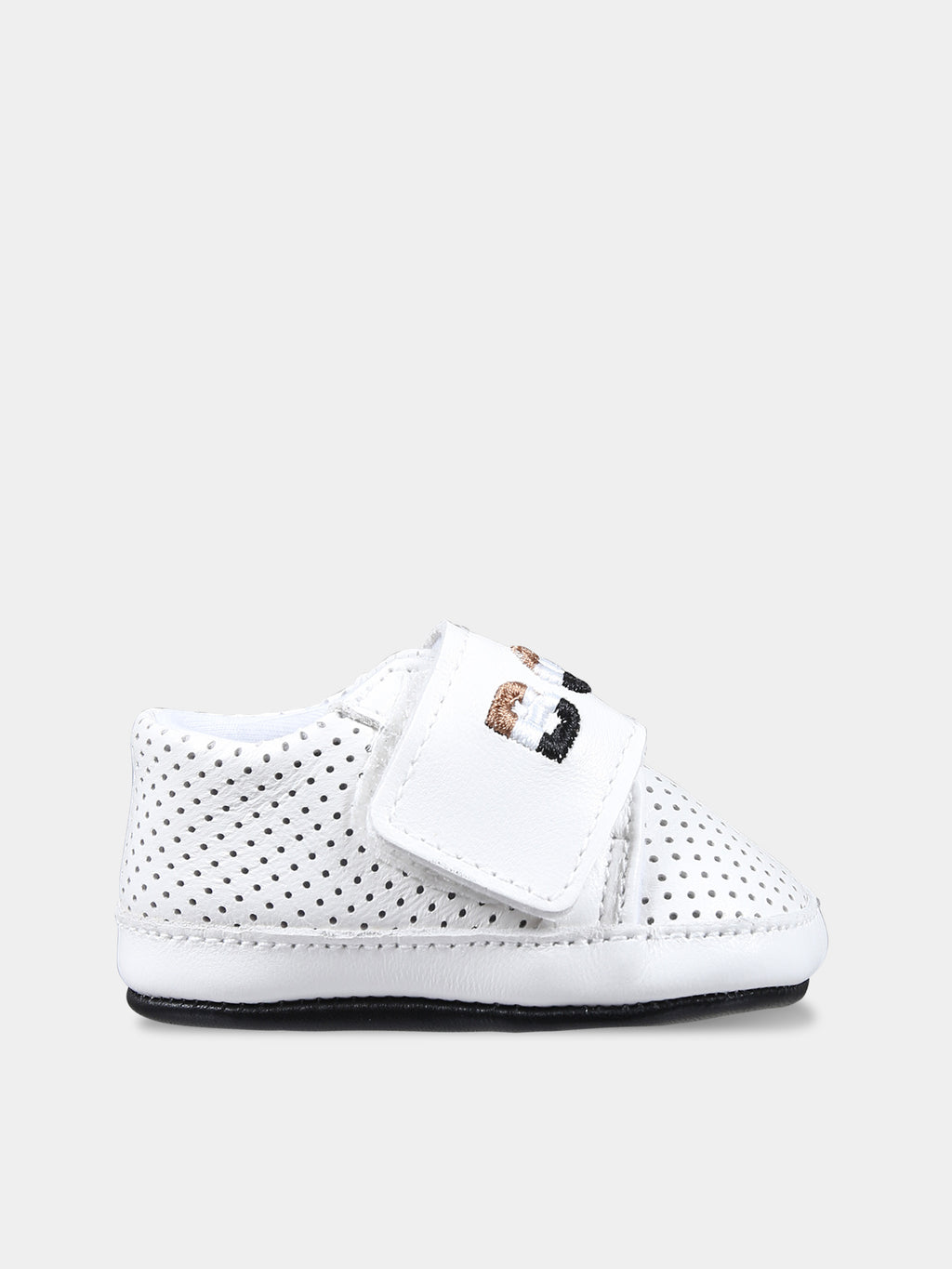 White sneakers for baby boy with logo